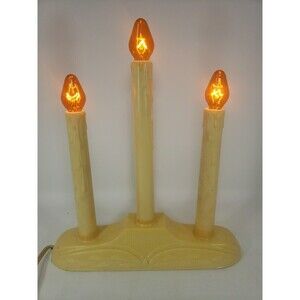 VTG GE Candolier Christmas Candle Sticks General Electric  3 Light Cool Bright